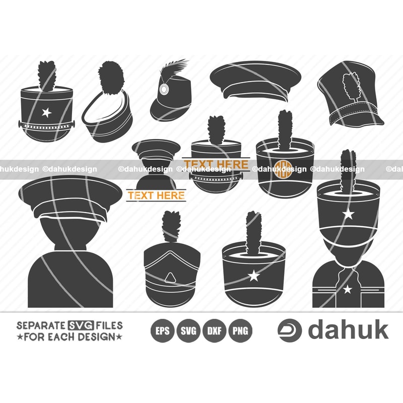 Marching Band Hat SVG, Marching Band Hat dxf, Shako Hat svg, Marching Band Hat with Plume Svg, Marching Band Hat Silhouette, Color Guard - 1.jpg