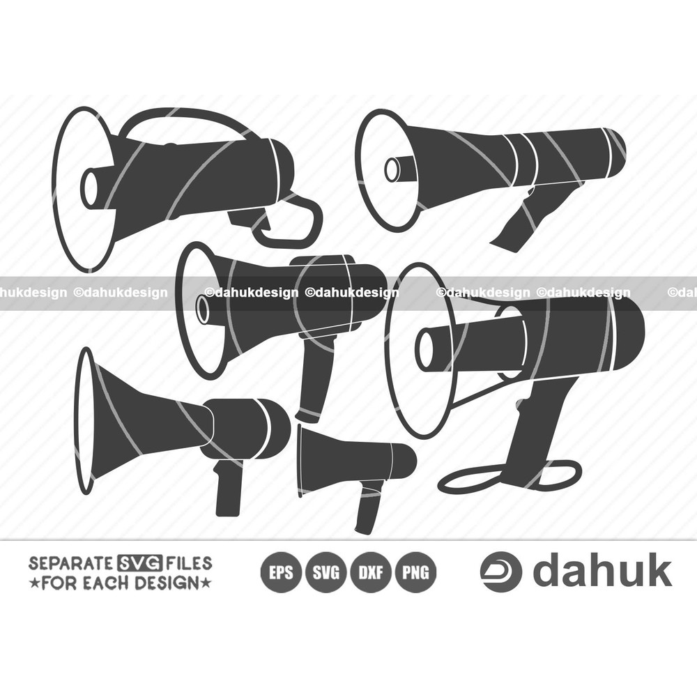 Megaphone SVG, Megaphone Silhouette, Cheer Megaphone SVG, Cheerleading Megaphone, Megaphone Vector, Megaphone Clipart, Cut file silhouette - 1.jpg
