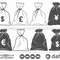 Money Bag SVG, Money Bag Icon Clipart, Doller Bag svg, Euro Bag SVG, Pound bag, Yen Bag Sign, Cut file, for silhouette, svg, eps, dxf, png - 1.jpg