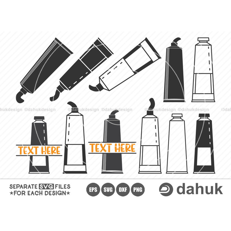 Paint tubes SVG, Paint tubes Vector,Paint tubes Icons, Paint tubes Clipart, Tubes SVG, Paint Tube silhouette, Cut File For Silhouette, Svg - 1.jpg