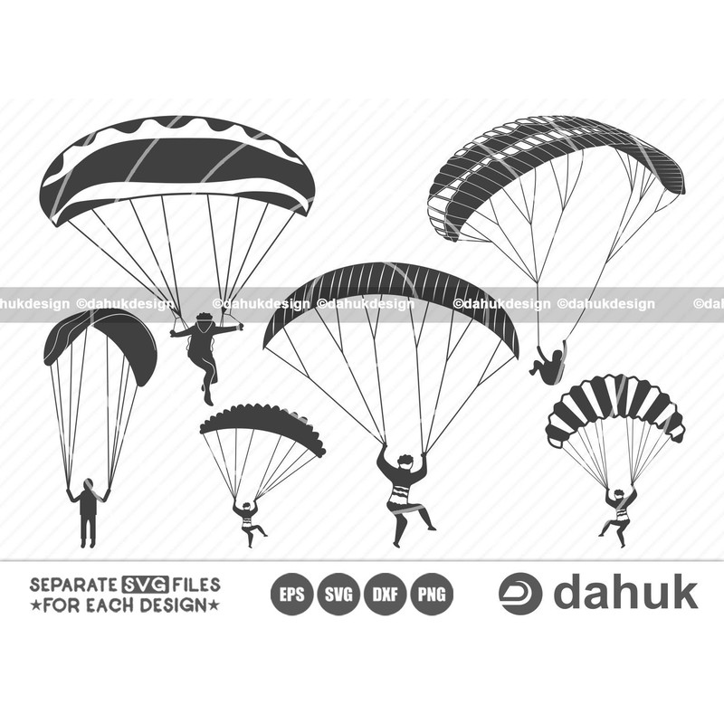 Paragliding SVG, Paragliding vector, paraglider clipart, Paragliders design vector, Flying Paragliding Silhouettes, Paragliding, png, dxf - 1.jpg