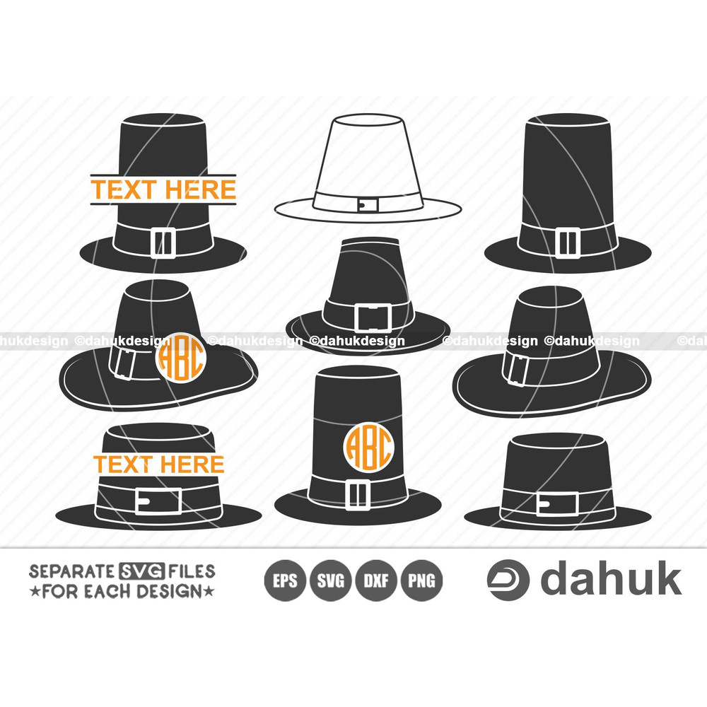 Pilgrim Hat SVG Cut Files, Hat SVG, Pilgrim Hat Silhouette, Pilgrim Cricut, Cut file, for silhouette, svg, eps, dxf, png, clipart cricut - 1.jpg