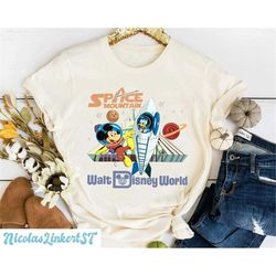 retro walt disney world shirt, vintage space mountain shirt, mickey astronaut shirt, disneyland trip shirt, family vacat