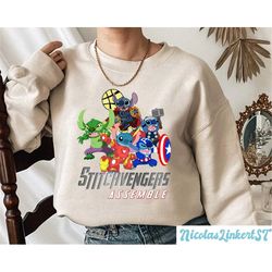 stitchvengers sweatshirt, stitch shirt, disney marvel hoodie, avengers assemble shirt, marvel avengers friends shirt, di