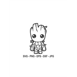 Baby Groot svg,Groot svg,Cut File circut,silhouette cameo,Instant Download,SVG, PNG, EPS, dxf, jpg digital download