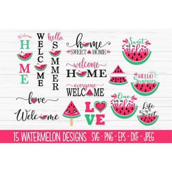 watermelon bundle svg, summer svg, watermelon svg, dxf, png, eps, jpeg, cut file, cricut, silhouette, print, instant dow