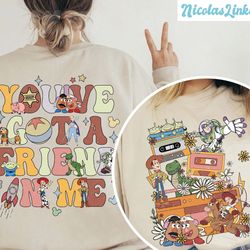retro toy story sweatshirt, disney friends hoodie, toy story character shirt, you've got a friend in me, disneyland trip