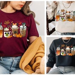 disney halloween coffee shirt, disney trick or treat shirt, disney pumpkin spice shirt, mickey halloween coffee shirt, d