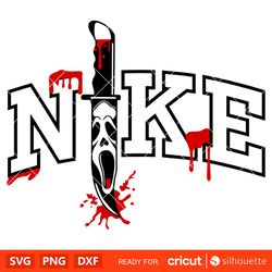 Nike Scream Knife Svg, Dripping Blood Svg, Horror Movie Svg, Halloween Svg, Cricut, Silhouette Vector Cut File