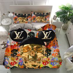 mickey vuitton logo bedding sets, mickey vuitton bedding, bedroom decor, decorations for home bedding sets, bedding