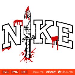 Nike Chucky Knife Svg, Dripping Blood Svg, Horror Movie Svg, Halloween Svg, Cricut, Silhouette Vector Cut File