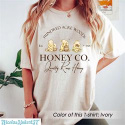 disney comfort colors shirt, vintage hundred acre woods honey co shirt, 1926 winnie-the-pooh, classic pooh bear, disneyl