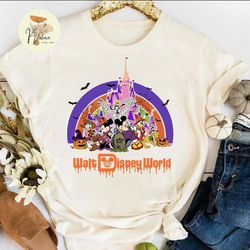 disney halloween shirt, mickey and friends halloween shirt, walt disney world halloween shirt, disney rainbow halloween,