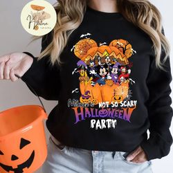 disney halloween shirt, mickey's not so scary halloween party shirt, mickey and friends halloween shirt, disney trick or