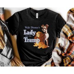lady and tramp classic old comic walt disney disneyland 2023 retro vintage t-shirt family trip sweatshirt hoodie vacatio