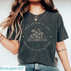 tale as old as time shirt, belle princess shirt, belle book shirt, wildflowers book tee, beauty and the beast comfort co