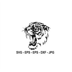 tiger svg,tiger face svg,animal svg,instant download,svg, png, eps, dxf, jpg digital download