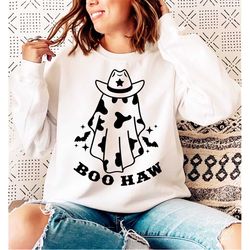 cowboy ghost boo haw svg, png, boo haw svg, funny halloween shirt svg, western ghost svg, cowboy hat svg, halloween cowg