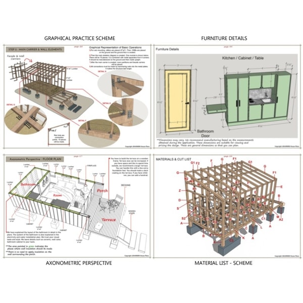 Modern Cabin House Plans,10x18, Cottage Floor Plans ,1 bedro | Inspire ...