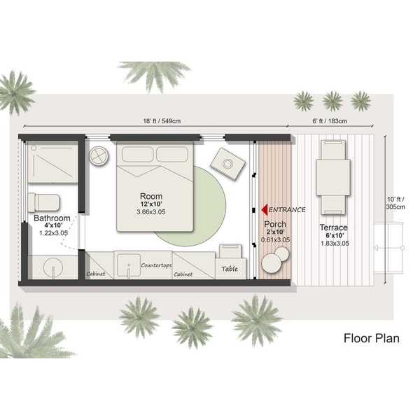 Modern Cabin House Plans,10x18, Cottage Floor Plans ,1 bedro | Inspire ...