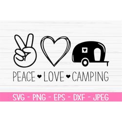 peace love camping svg, summer svg, peace love sign svg, camper, dxf, png, eps, jpeg, cut file, cricut, silhouette, prin