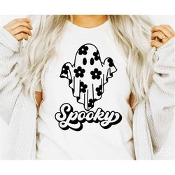 daisy ghost svg, png, halloween svg, cute halloween svg, spooky svg, spooky babe svg, retro ghost svg, floral ghost svg,