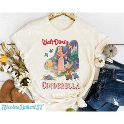retro walt disney cinderella shirt, disney princess shirt, jaq and gus gus shirt, disneyworld shirt, cinderella and co s
