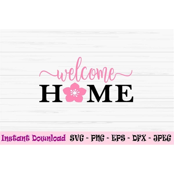 welcome home svg, cherry blossom svg, spring home sign svg, | Inspire ...