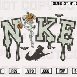 Nike Skeleton PumpkinsEmbroidery, Halloween Embroidery Files, Instant Download
