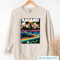retro welcome to asgard sweatshirt, thor odinson hoodie, home of the gods odin poster, marvel avengers sweater, thor lok