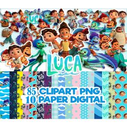 10 luca digital paper, mermaid scales font, paper pack, luca pattern, silenzio bruno, luca birthday party, luca paguro g