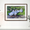 flock of white domestic geese watercolor by olga beliaeva frame.jpg