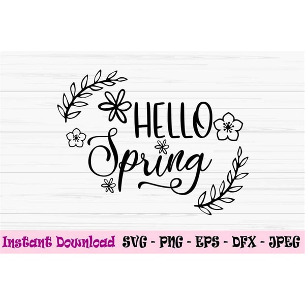 hello spring svg, spring sign svg, spring flowers svg, Dxf, | Inspire ...