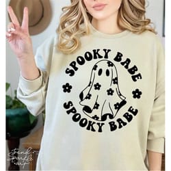 spooky babe svg, png, halloween shirt svg, halloween svg, cute ghost svg, daisy ghost svg, ghost girl svg, spooky shirt