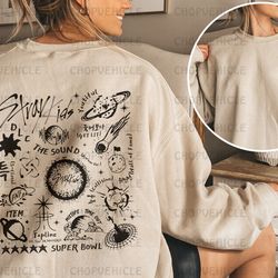 5-star tracklist stray kids sweatshirt, bang chan, lee know, changbin, hyunjin, han, felix, seungmin, in sweater, s-clas