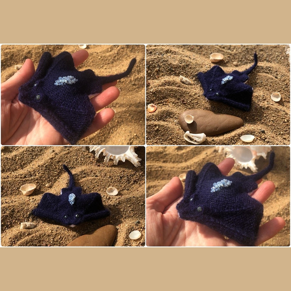 Ray knitting pattern, amigurumi knitting toy, sea stingray, fish diy, knitting on two needles, easy pattern for beginner 9.jpg