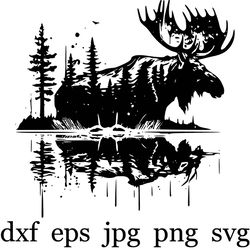Moose Svg, Moose Clipart,  Moose Png, Moose Head,  Moose Cut Files For Cricut,  Moose Silhouette,  Deer Silhouette