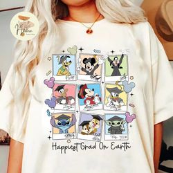 disney mickey and friends graduation t-shirt, happiest grad on earth, disney grad shirts, senior disney shirts, graduati