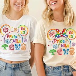 disney pride nite 2023 lgbt shirt, mickey minnie ears gay days orlando shirt, disneyland shirt, rainbow color disney tri