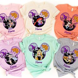 disney princess halloween shirt, beauty and the beast, ariel the little mermaid, disney trick or treat, bibbidi bobbidi