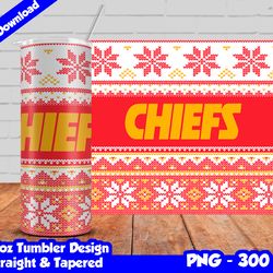 chiefs tumbler design png, 20oz skinny tumbler sublimation template, chiefs tumbler straight and tapered design,