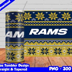 rams tumbler design png, 20oz skinny tumbler sublimation template, rams tumbler straight and tapered design,