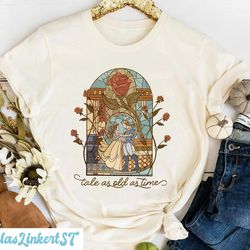 vintage tale as old as time shirt, beauty and the beast shirt, belle princess shirt, enchanted rose apothecary, belle ro