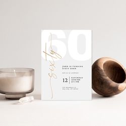 60th birthday invitation printable rose gold sixty and fabulous dinner party invite for ladies editable digital download