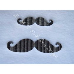 mustache embroidery designs -2 sizes