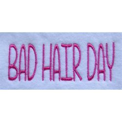 Bad Hair Day Hat Embroidery Design - Custom Phrase/Design Welcome
