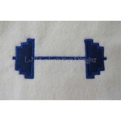 barbells applique embroidery design -2 sizes