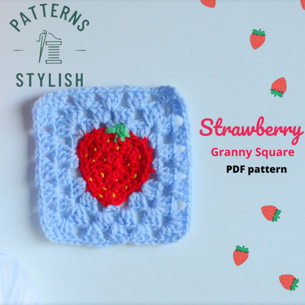strawberry granny square pattern