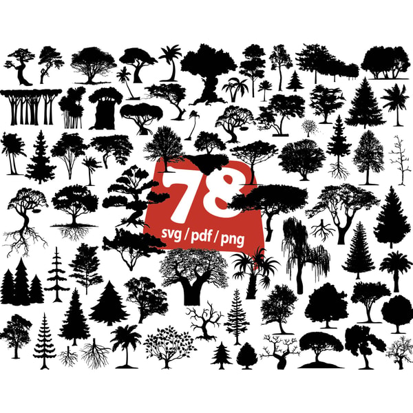 Tree Core Svg Tree SVG Bundle, Tree Silhouette svg, Tree SVG, Trees svg, F - Inspire ...
