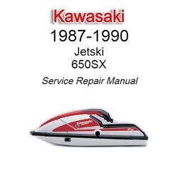 Kawasaki JetSki 650SX 1987-1990 Service Repair Manual - USB or CD